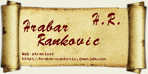 Hrabar Ranković vizit kartica